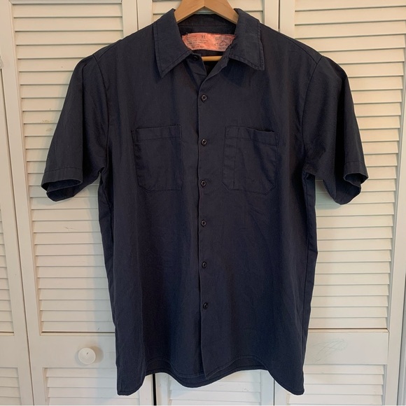 Orange County Choppers 'Old School New Rules' Navy Blue Work Button Up Shirt XL - Picture 1 of 8